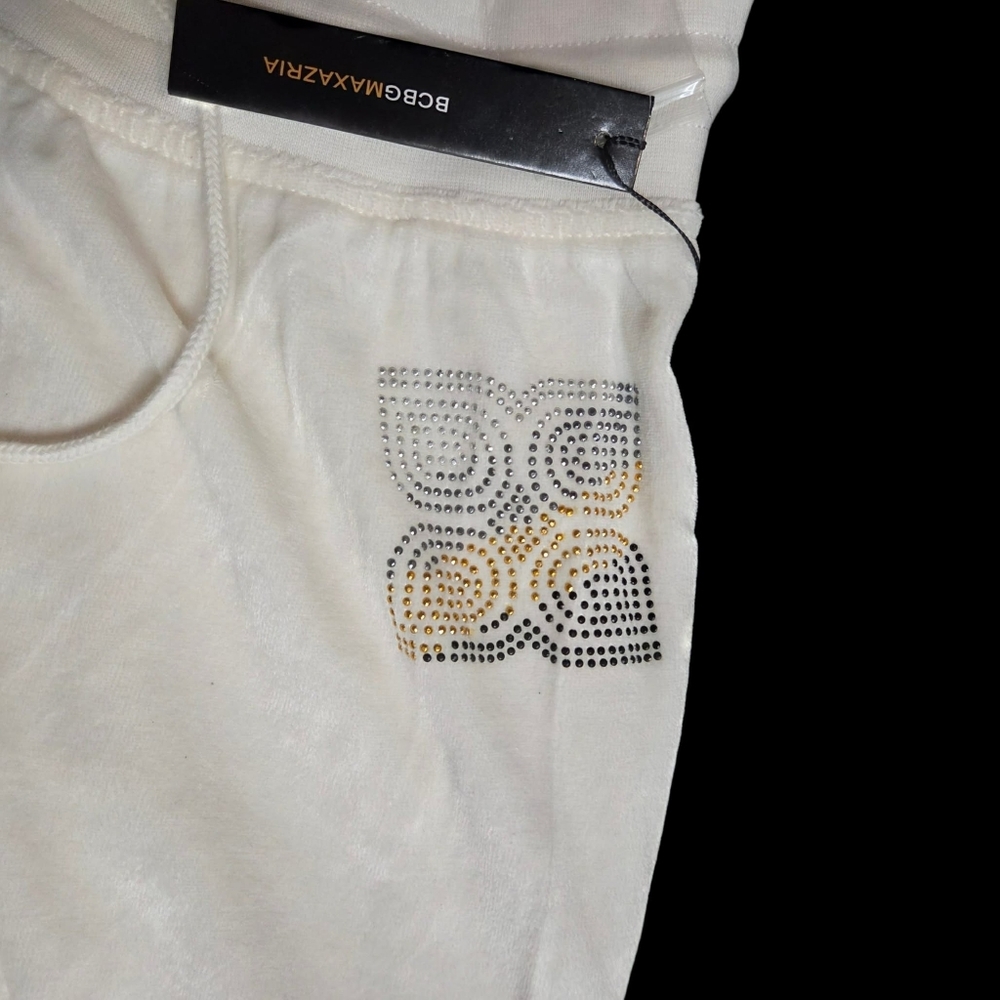 BCBGMaxAzria Ivory Track Pants with Logo Detail - Picture 3 of 5
